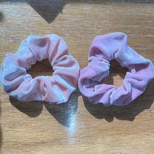 2 Pink Velvet Scrunchies • GUC